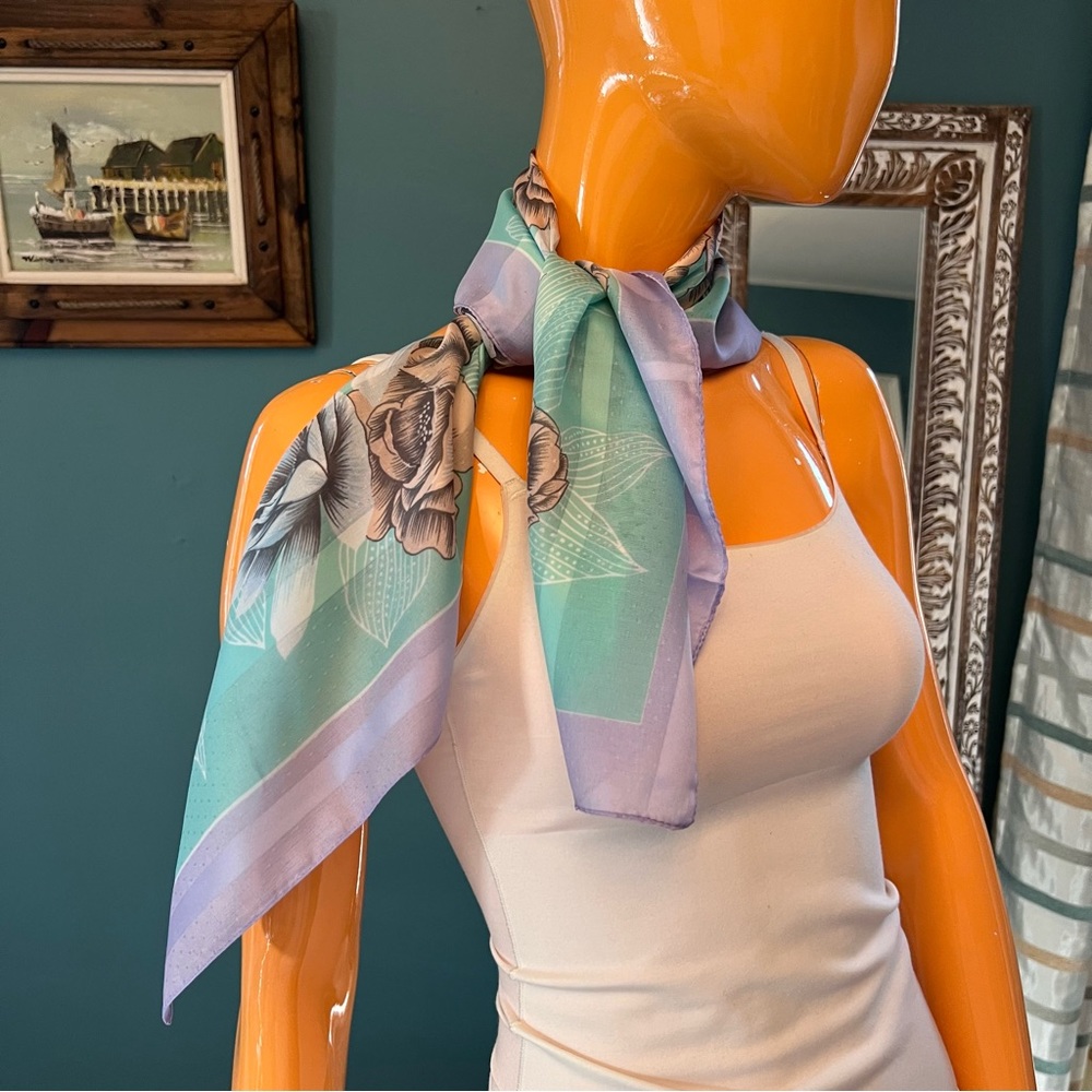 Vintage Pastel Floral Scarf